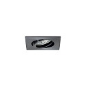 recessed luminaire TIRREL-S square, swivelling, with spacer GU10 IP20, powder coated, black 50W
