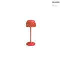 battery table lamp ROSS with touch dimmer IP54, mat, red dimmable