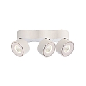 LED ceiling luminaire UNI TRIPLE,28W 3000K 2150lm 35°, rotatable and pivotable, dimmable, matt white / silver