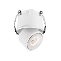Recessed LED ceiling luminaire UNI II MINI, 18-19V DC, current constant, 9W 3000K 670lm 33°, dimmable, white