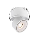 Recessed LED ceiling luminaire UNI II, 33-34V DC, current constant, 12W 3000K 1035lm 35°, dimmable, white