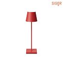 battery table lamp NUINDIE USB-C round IP54, fire red dimmable