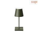 battery table lamp NUINDIE MINI USB-C round, CCT Switch, with touch dimmer IP54, pine green dimmable