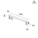 LED Aufbaustrahler CENO 4.0, 4-flammig, 3000K, CRi >90, dreh/schwenkbar, dimmbar, schwarz