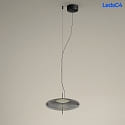 LEDS C4 Luci a sospesione PLAT SURFACE (LIGHT FOR LIFE) con paralume, CCT Switch, regolabile, con diffusore IP20, nero dimmerabile