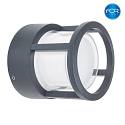 outdoor wall luminaire ONE round IP54, opal, black