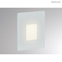 Luminaire d'encastrement mural  WALL 68R GLASS angulaire IP44, blanche gradable