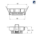 Rutec recessed luminaire TALU LED round, swivelling IP20, brushed iron dimmable 735lm 3900-4100K CRI 90-100