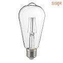 LED Filament Edisonlampe E27 7W 2700K 806lm IP20 dimmbar, klar