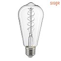 LED Filament Edisonlampe Slim 4,8W, E27, 2700K 350lm IP20 dimmbar, klar