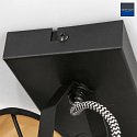 Mexlite Wand- und Deckenleuchte ORNOIR, 2-flammig, 2x E14, verstellbar, schwarz matt / Textilschirm schwarz / innen gold